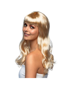 E-Carnavalskleding.nl Blonde pruik lang golvend haar Chique
