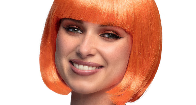 E-Carnavalskleding.nl Boblijn pruik Cabaret oranje