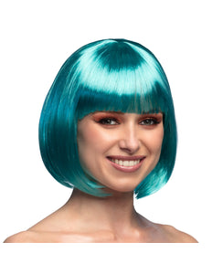 E-Carnavalskleding.nl Boblijn pruik Cabaret turquoise blauw groen