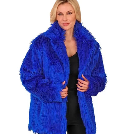 E-Carnavalskleding.nl Bontjas pluche blauw kostuum Mees