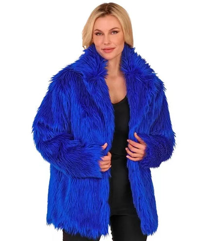 E-Carnavalskleding.nl Bontjas pluche blauw kostuum Mees