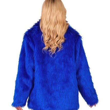 E-Carnavalskleding.nl Bontjas pluche blauw kostuum Mees