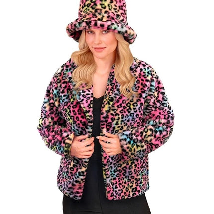 E-Carnavalskleding.nl Bontjas pluche dames luipaard multi kostuum Niek