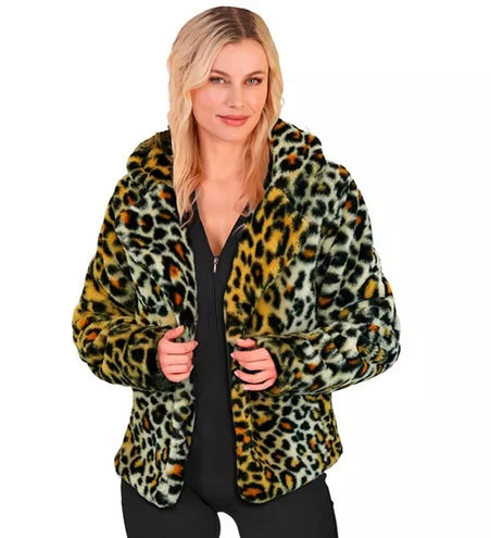E-Carnavalskleding.nl Bontjas pluche dames luipaard print kostuum Niela