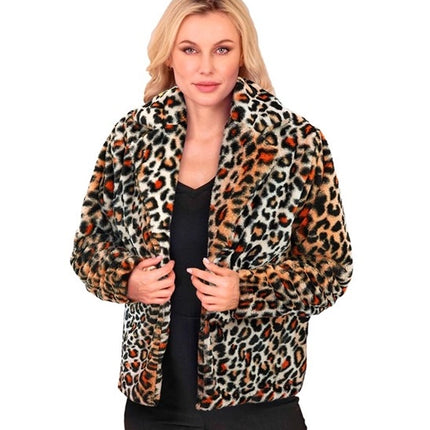 E-Carnavalskleding.nl Bontjas pluche dames luipaard print kostuum Niela