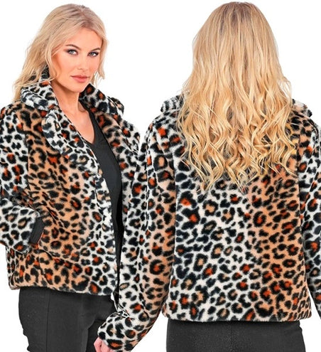 E-Carnavalskleding.nl Bontjas pluche dames luipaard print kostuum Niela