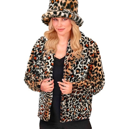 E-Carnavalskleding.nl Bontjas pluche dames luipaard print kostuum Niela