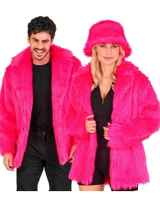 E-Carnavalskleding.nl Bontjas pluche neon roze kostuum Lotte