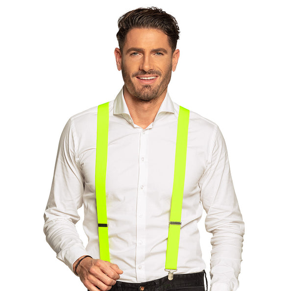 E-Carnavalskleding.nl Bretels Basic neon geel