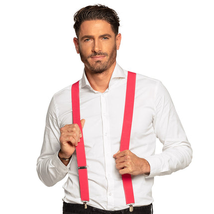 E-Carnavalskleding.nl Bretels Basic neon roze