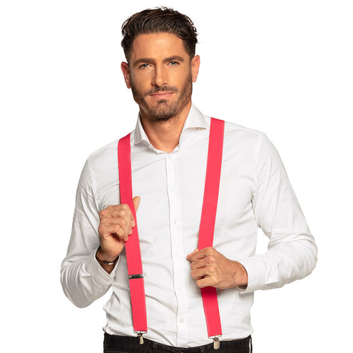 E-Carnavalskleding.nl Bretels Basic neon roze
