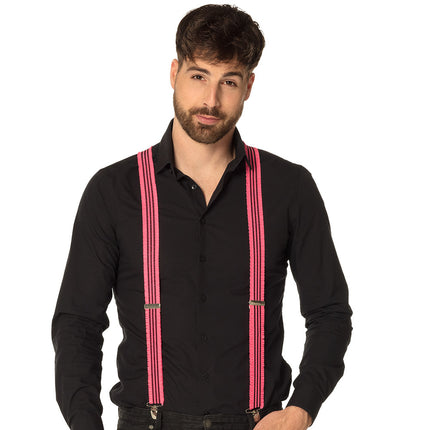 E-Carnavalskleding.nl Bretels Ruches neon roze