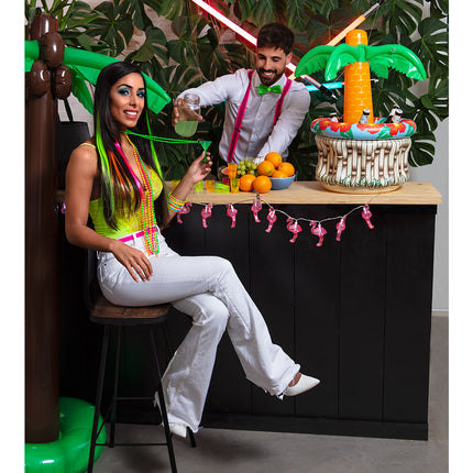 E-Carnavalskleding.nl Bretels Ruches neon roze