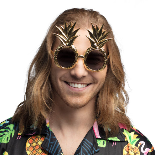 E-Carnavalskleding.nl Bril Ananas goud