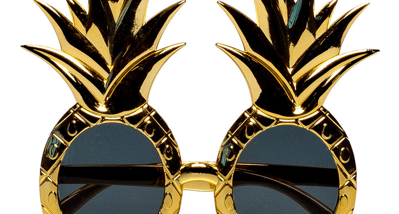 E-Carnavalskleding.nl Bril Ananas goud