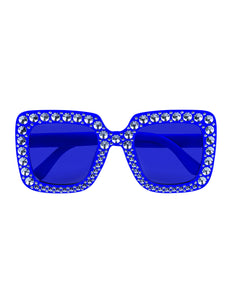 E-Carnavalskleding.nl Bril Bling bling blauw