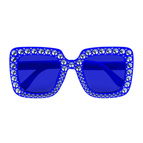 E-Carnavalskleding.nl Bril Bling bling blauw