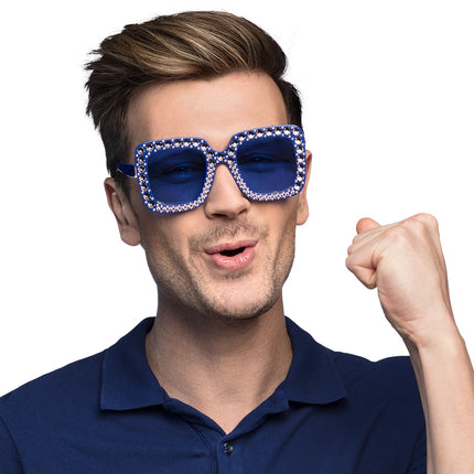 E-Carnavalskleding.nl Bril Bling bling blauw