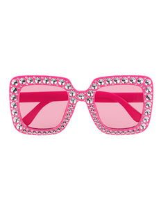 E-Carnavalskleding.nl Bril Bling bling knalroze