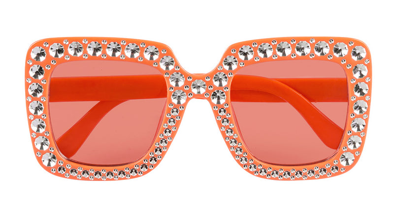 E-Carnavalskleding.nl Bril Bling bling oranje