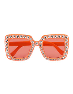 E-Carnavalskleding.nl Bril Bling bling oranje