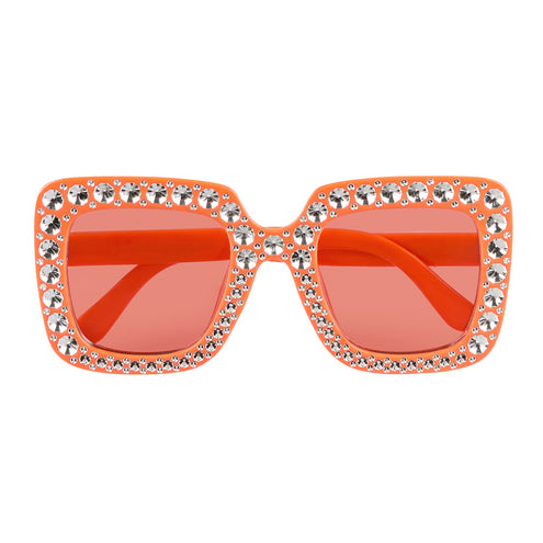 E-Carnavalskleding.nl Bril Bling bling oranje
