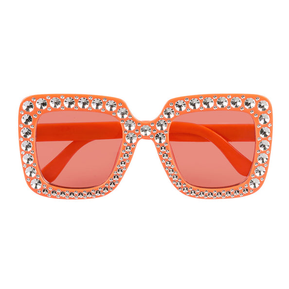 E-Carnavalskleding.nl Bril Bling bling oranje