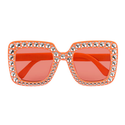 E-Carnavalskleding.nl Bril Bling bling oranje
