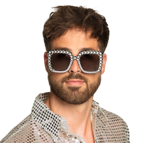 E-Carnavalskleding.nl Bril Bling bling zwart