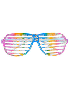 E-Carnavalskleding.nl Bril luikjes Spectacular regenboog