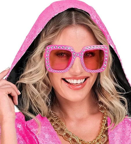 E-Carnavalskleding.nl Bril roze met strass Fleur