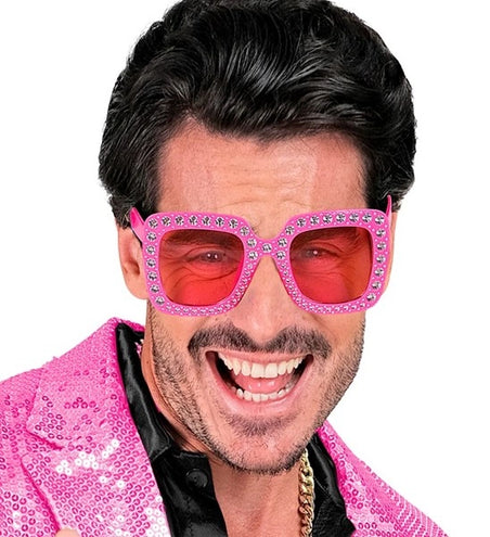 E-Carnavalskleding.nl Bril roze met strass Fleur