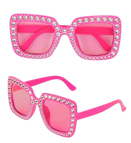E-Carnavalskleding.nl Bril roze met strass Fleur