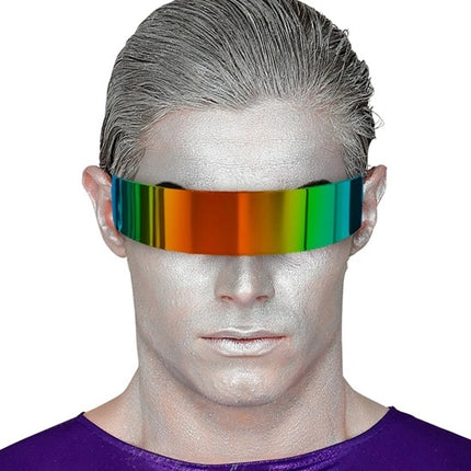 E-Carnavalskleding.nl Bril spiegelglas regenboog Stijn