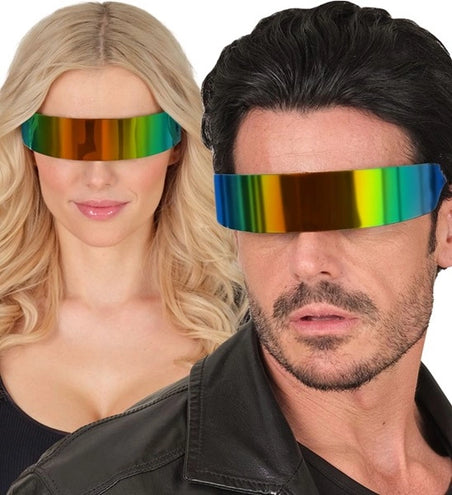 E-Carnavalskleding.nl Bril spiegelglas regenboog Stijn
