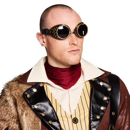 E-Carnavalskleding.nl Bril Steampunk bruin koper