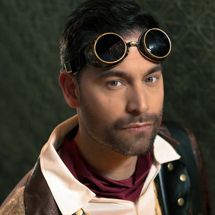 E-Carnavalskleding.nl Bril Steampunk bruin koper