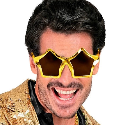 E-Carnavalskleding.nl Bril sterren goud Bram