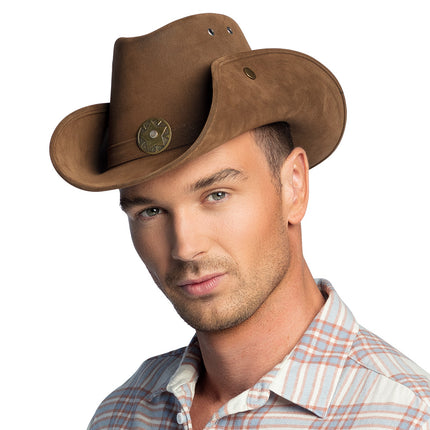 E-Carnavalskleding.nl Bruine cowboyhoed Nevada