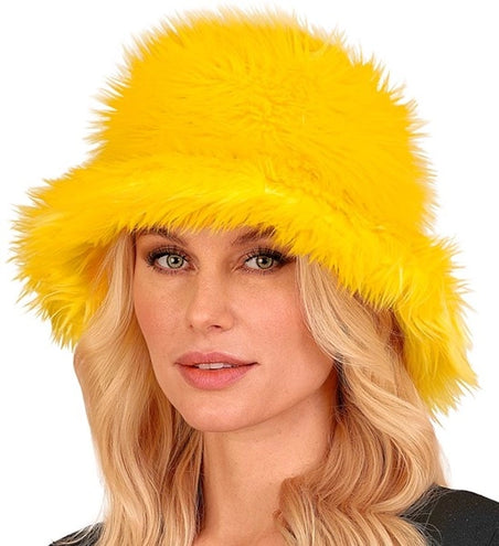 E-Carnavalskleding.nl Bucket hat pluche geel Evi