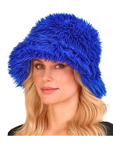 E-Carnavalskleding.nl Bucket hat pluche koningsblauw Mats
