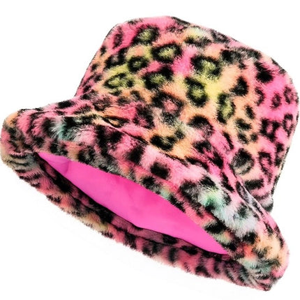 E-Carnavalskleding.nl Bucket hat pluche luipaard multi Sanne