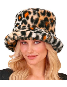 E-Carnavalskleding.nl Bucket hat pluche luipaard Thijs