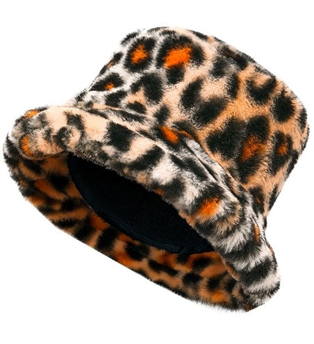 E-Carnavalskleding.nl Bucket hat pluche luipaard Thijs