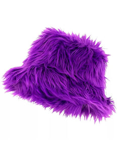E-Carnavalskleding.nl Bucket hat pluche paars Lars