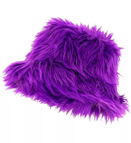 E-Carnavalskleding.nl Bucket hat pluche paars Lars