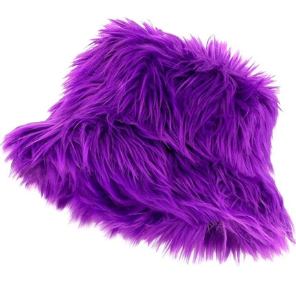 E-Carnavalskleding.nl Bucket hat pluche paars Lars