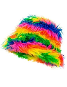 E-Carnavalskleding.nl Bucket hat pluche regenboog Julia