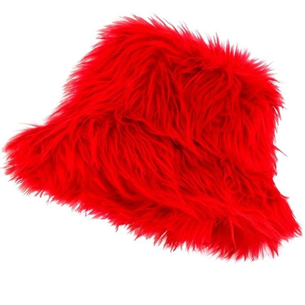 E-Carnavalskleding.nl Bucket hat pluche rood Mats
