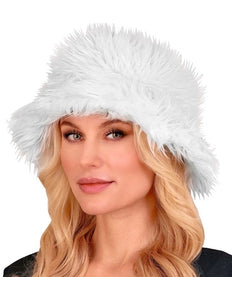 E-Carnavalskleding.nl Bucket hat pluche wit Sem